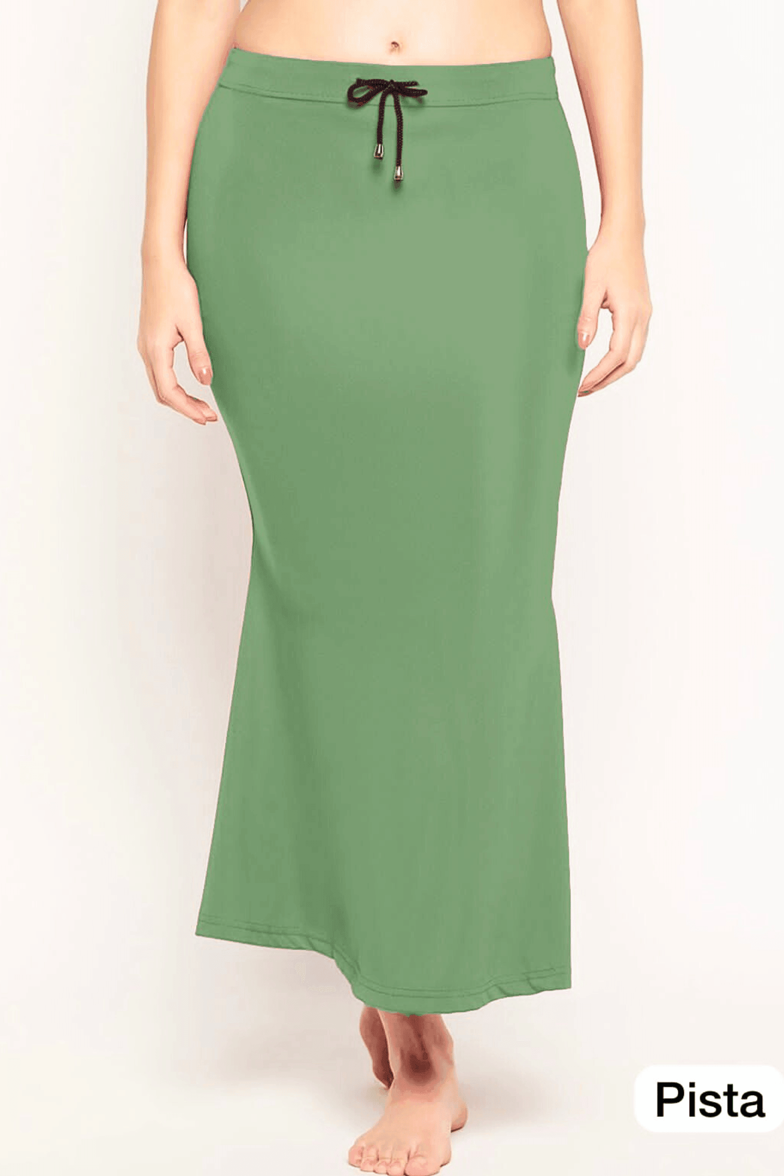 Traditional Full Elastic Saree Shapewear Petticoat Size Medium Color Apple  Green 