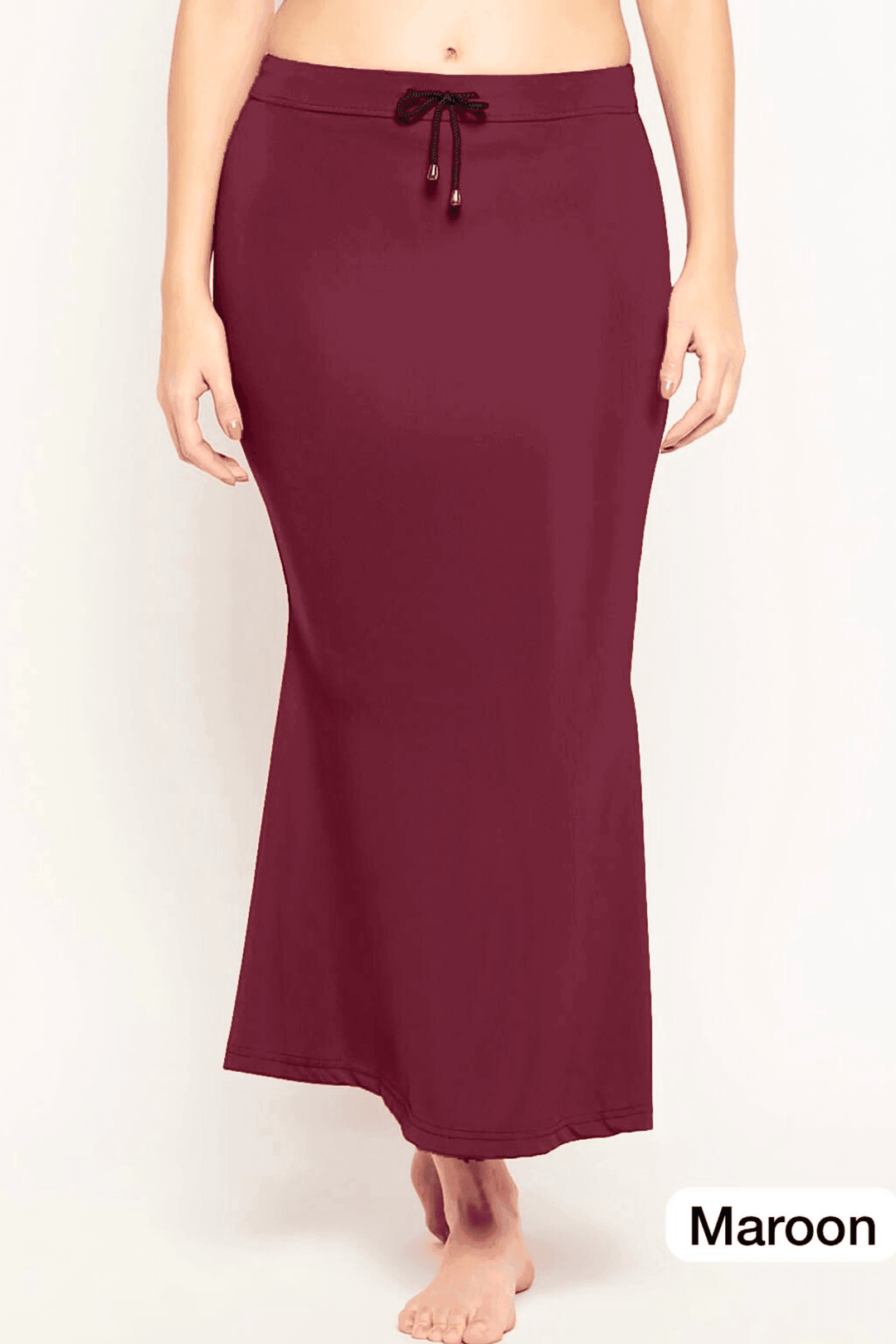 Glamwiz Slim Fit Saree Shapewear - Maroon - Glamwiz India