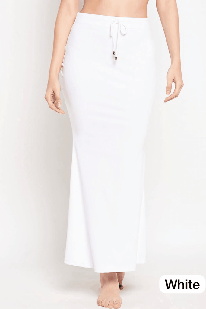 Glamwiz Slim Fit Saree Shapewear - White - Glamwiz India