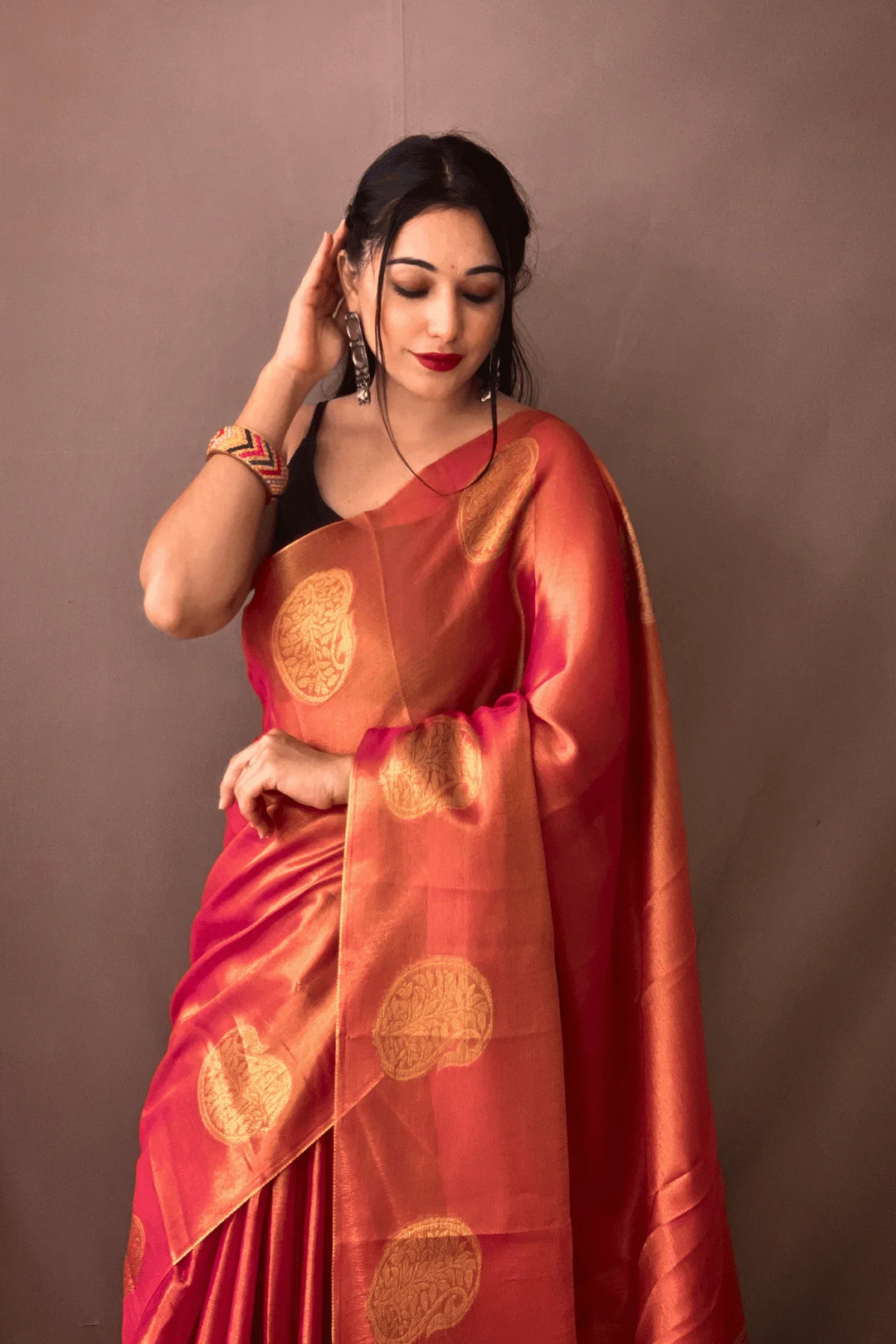 One Minute Tissue Silk Saree - Glamwiz India