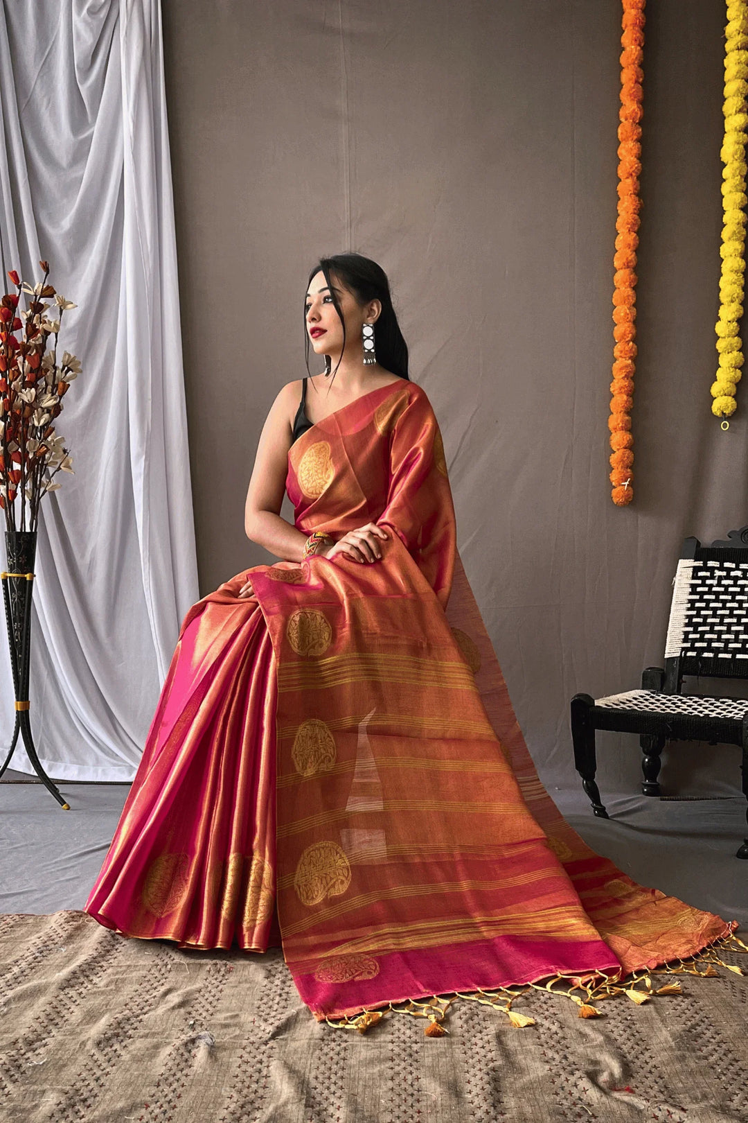 One Minute Tissue Silk Saree - Glamwiz India