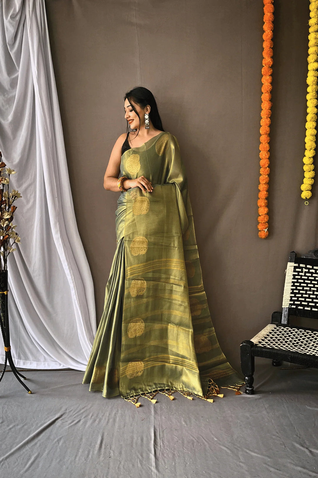 One Minute Tissue Silk Saree - Glamwiz India