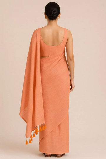 Peach Sundaze | Ready to Wear Peach Mul Cotton Saree