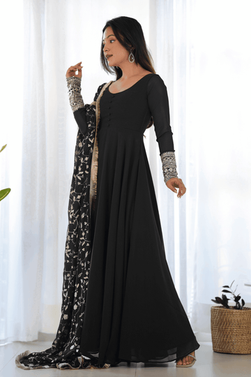 Black Sequin Embroidered Anarkali Suit Black Sequin Embroidered Anarkali Suit