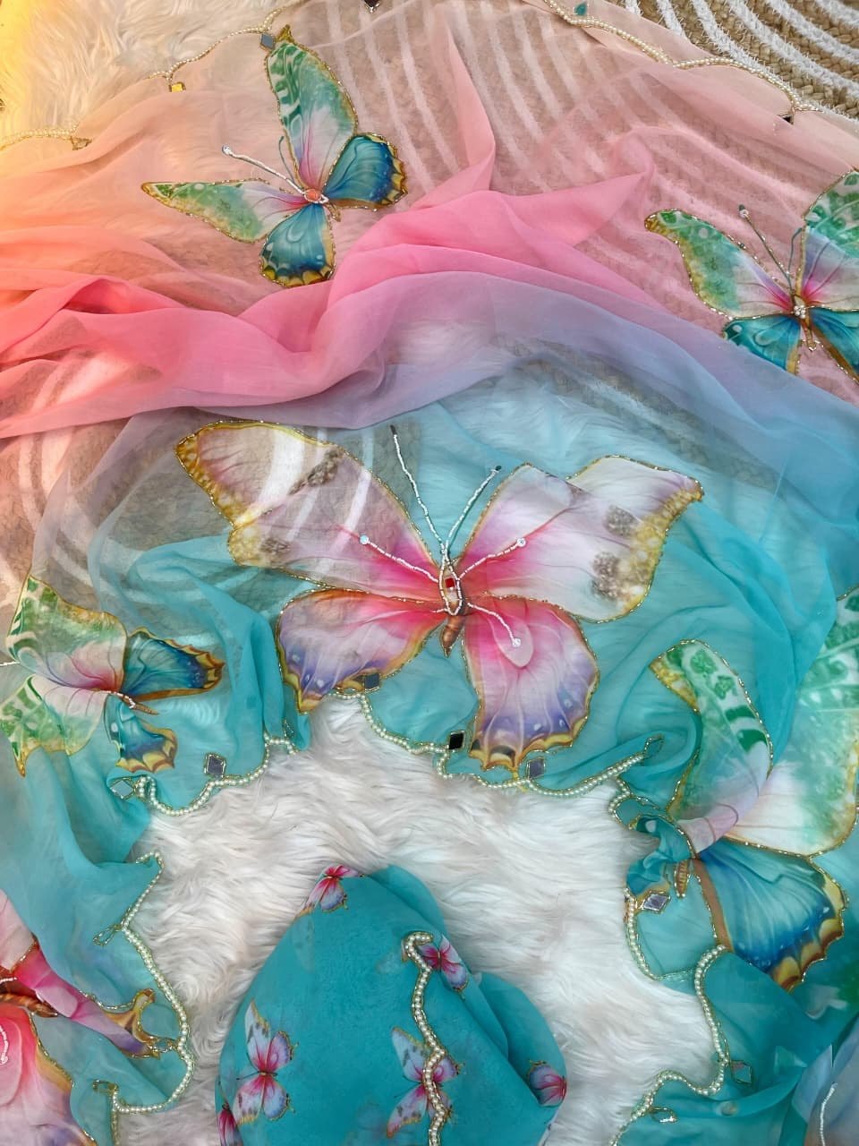 ready to wear floral saree