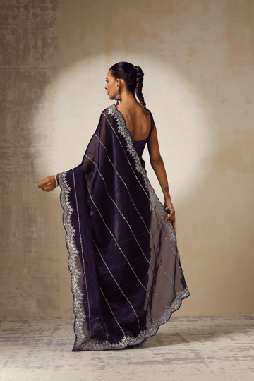 Violet Twilight Ready to Wear Purple Jimmy Choo Saree Glamwiz India