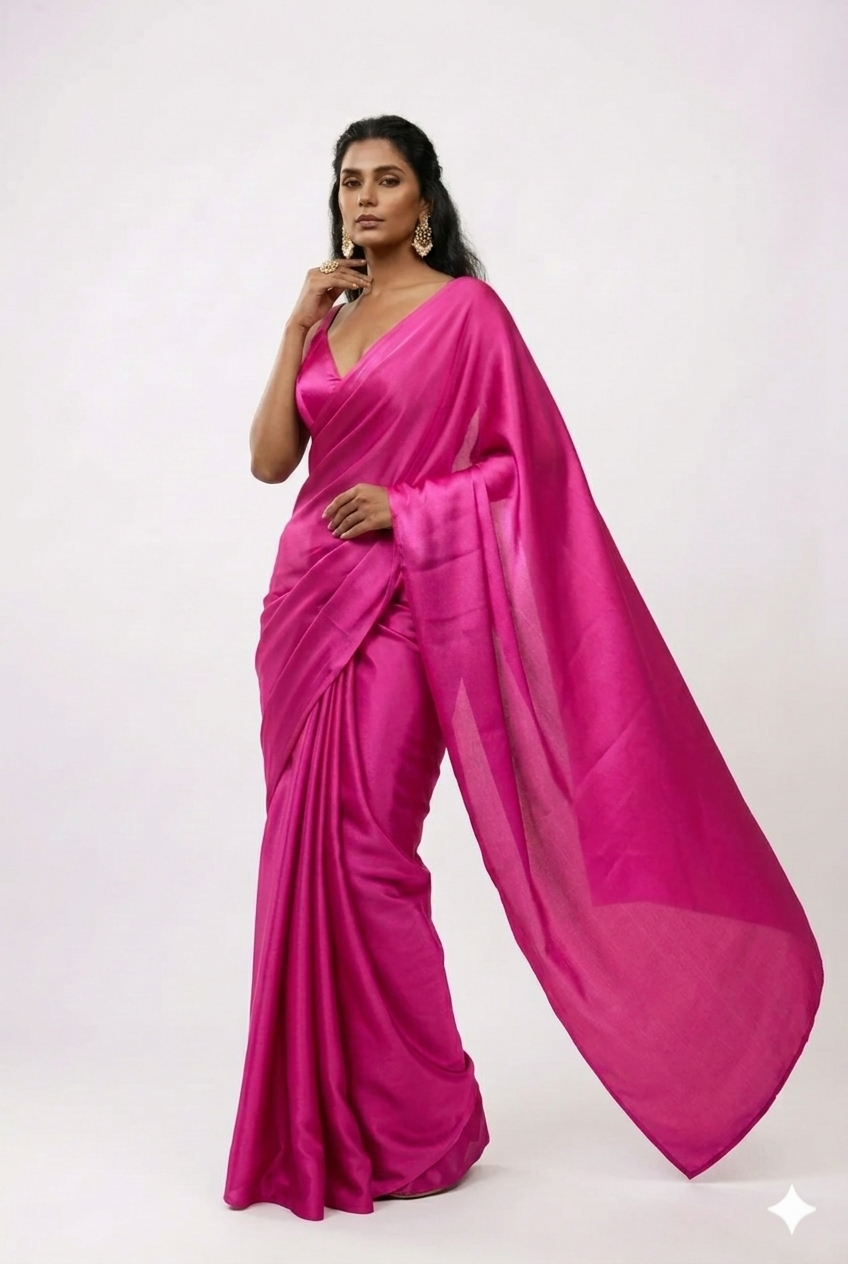 pink 1 minute saree
