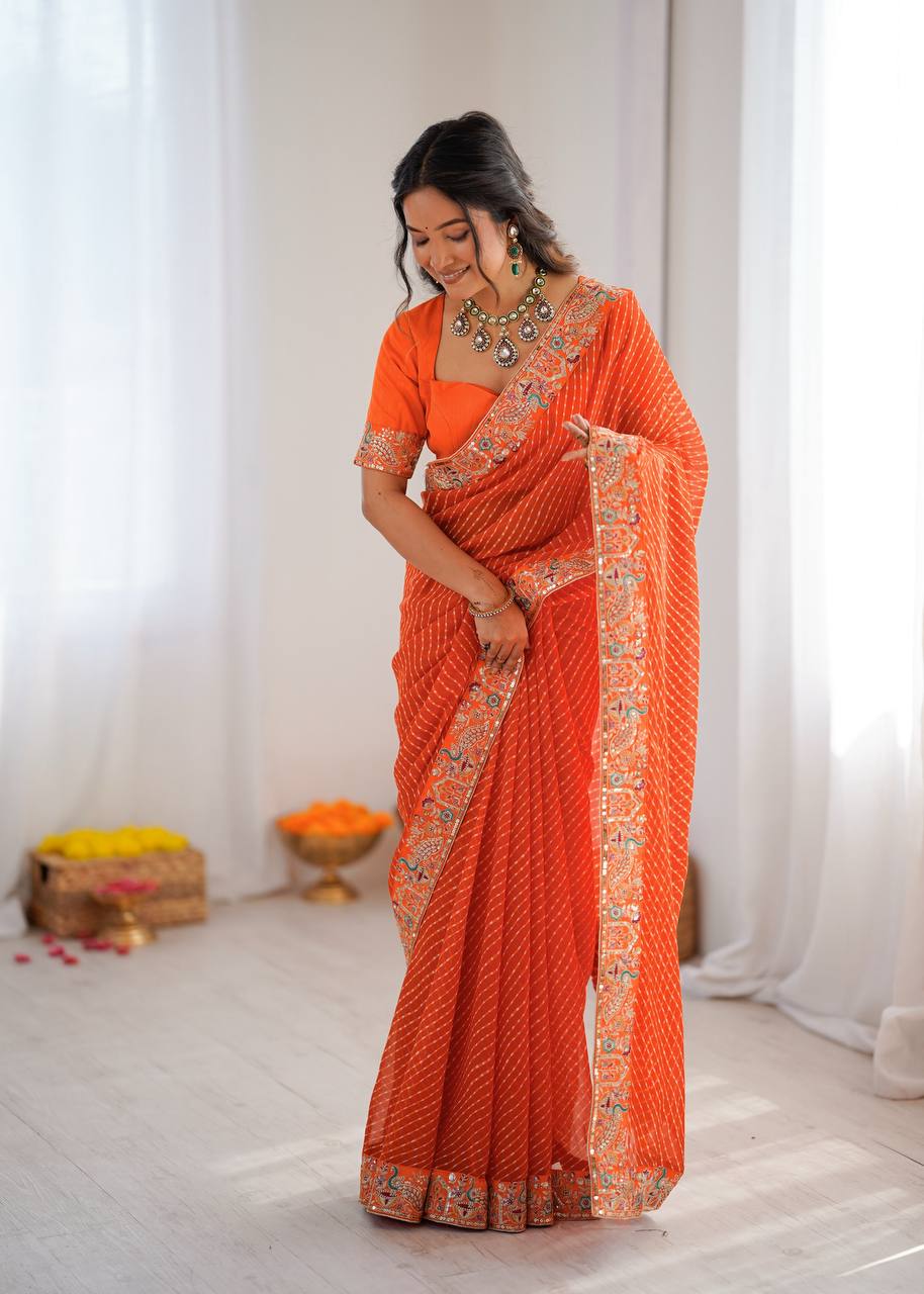 pre stitched jaipuri saree