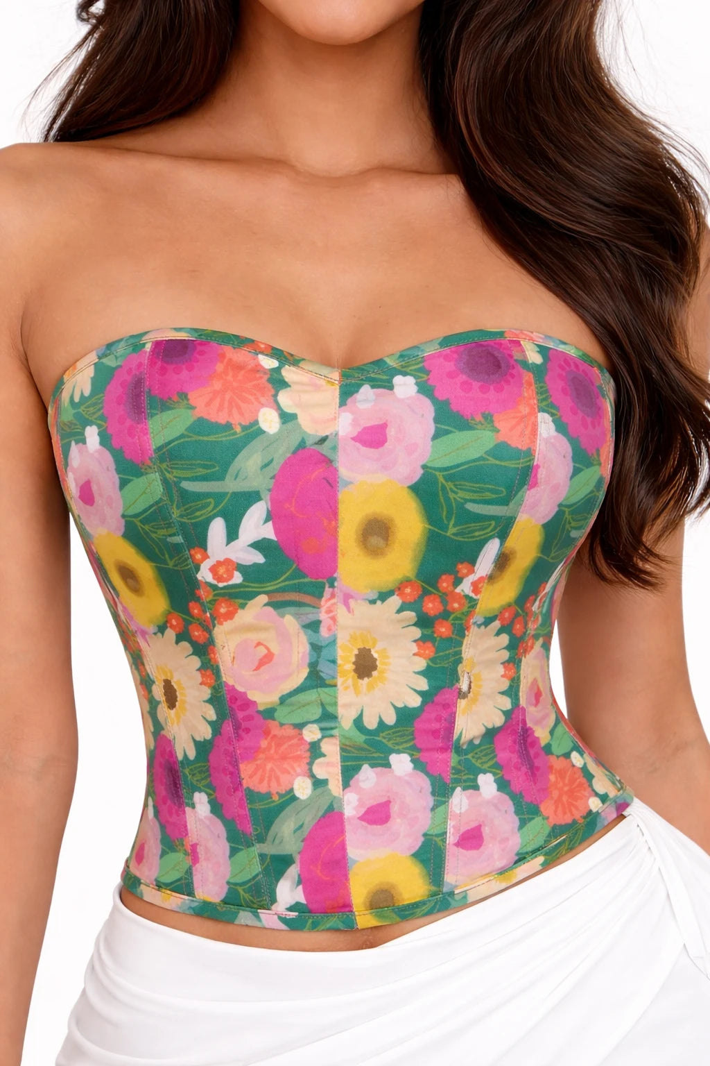 Flora Fiesta printed corset top for ethnic wear – XS to 5XL | Glamwiz India