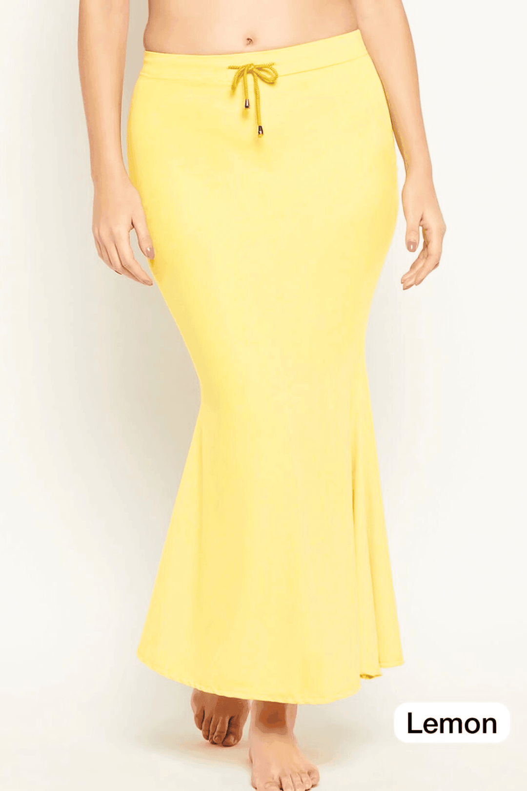 Glamwiz Slim Fit Saree Shapewear - Lemon Yellow - Glamwiz India