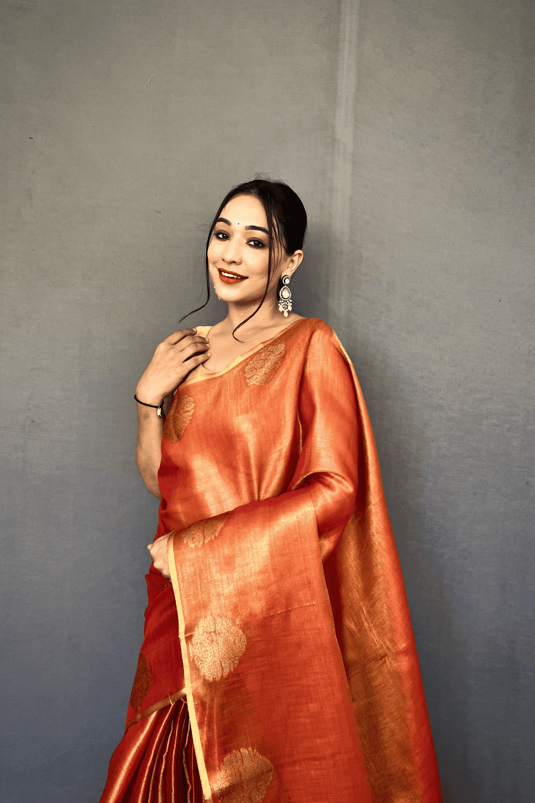 Golden Weave Ready to Wear Tissue Silk Saree - Glamwiz India