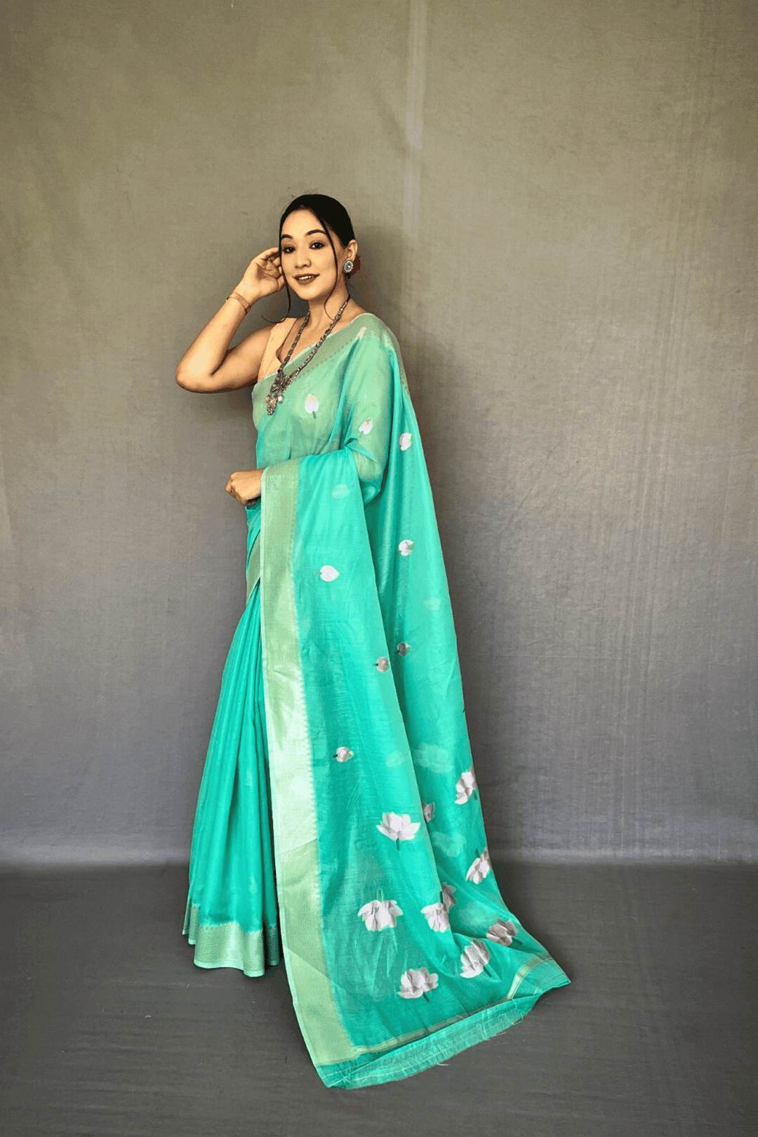 Golden Weave Ready to Wear Tissue Silk Saree - Glamwiz India
