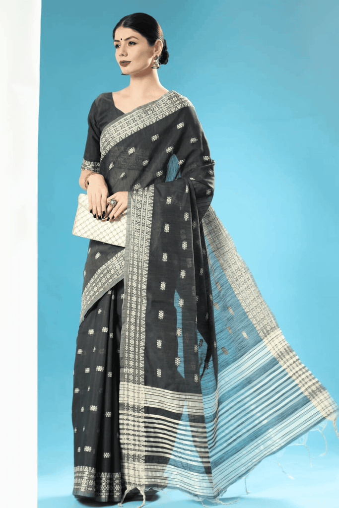 Lucknawi Weave 1-minute Chanderi Cotton Saree - Glamwiz India