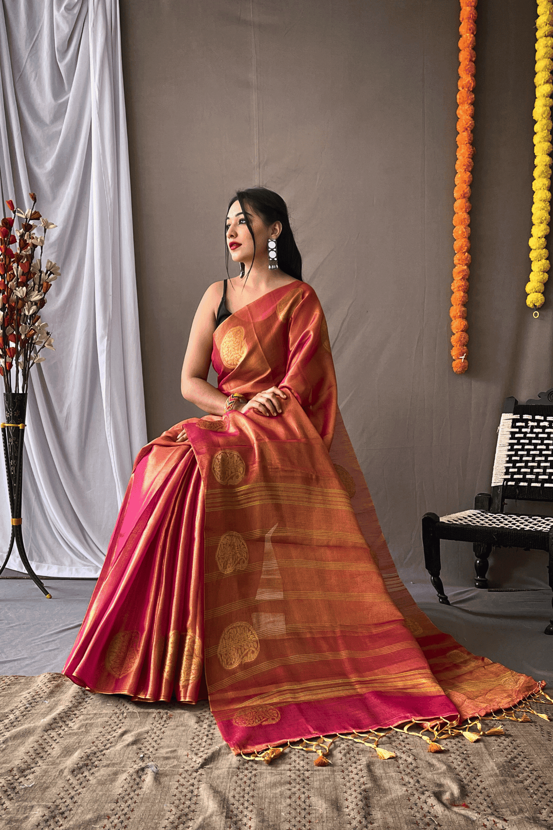 One Minute Tissue Silk Saree - Glamwiz India
