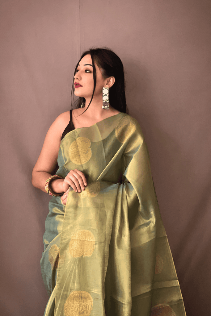 One Minute Tissue Silk Saree - Glamwiz India