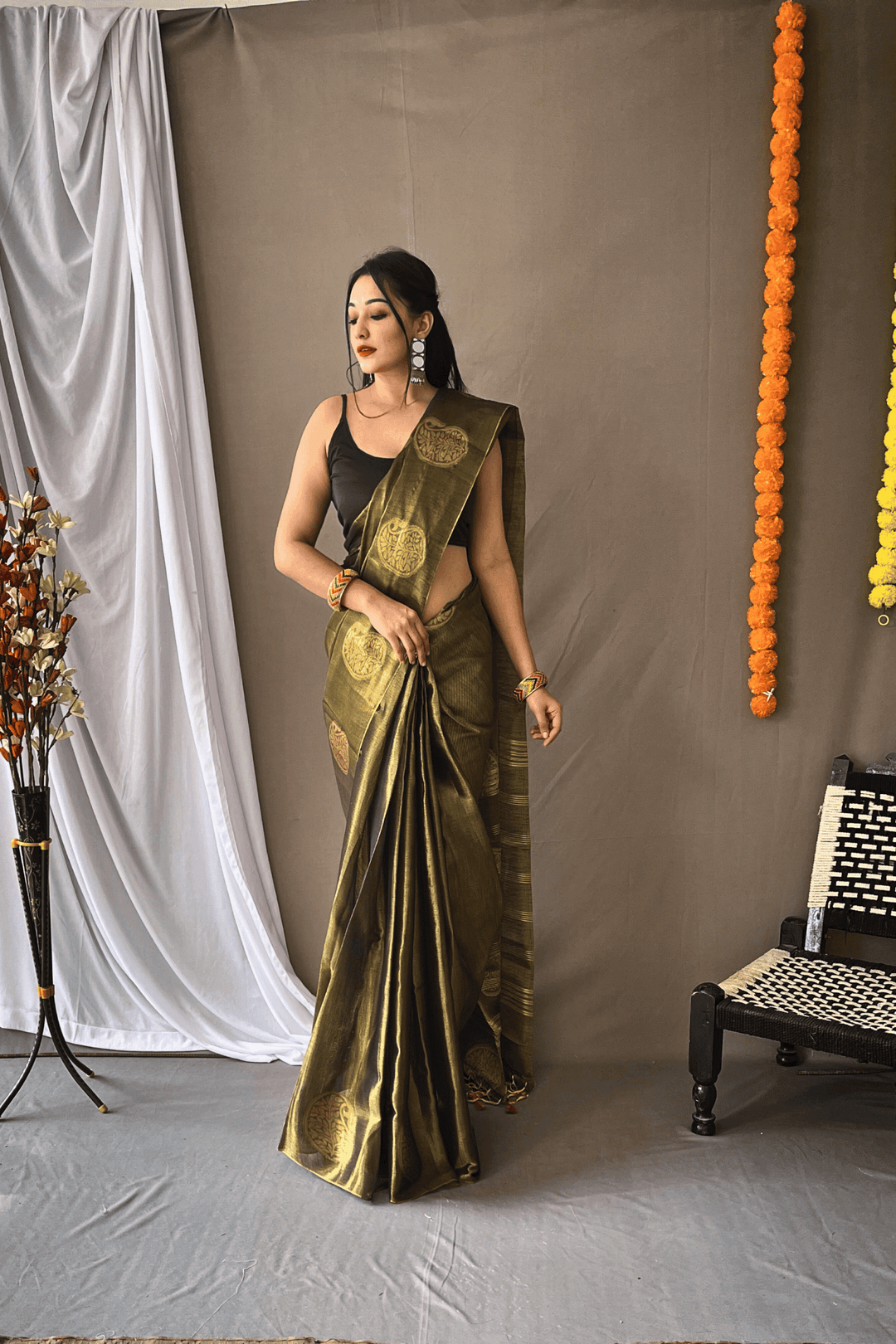 One Minute Tissue Silk Saree - Glamwiz India