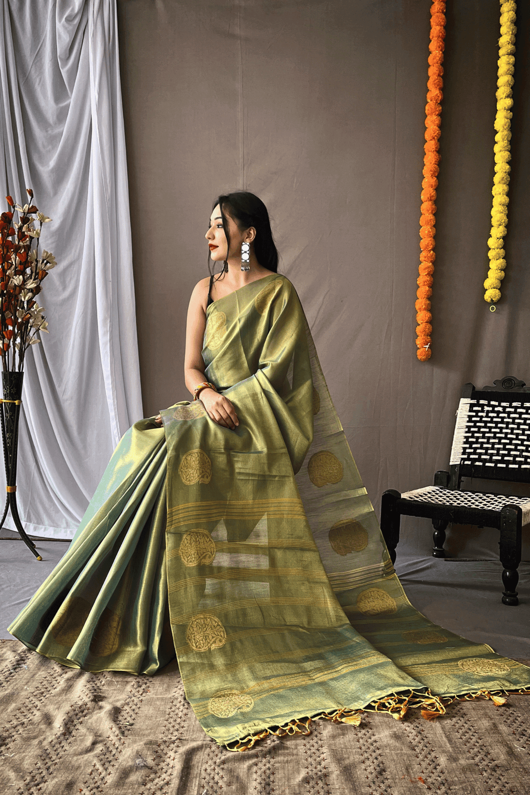 One Minute Tissue Silk Saree - Glamwiz India