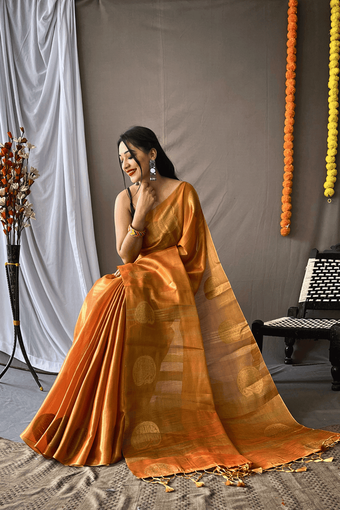 One Minute Tissue Silk Saree - Glamwiz India