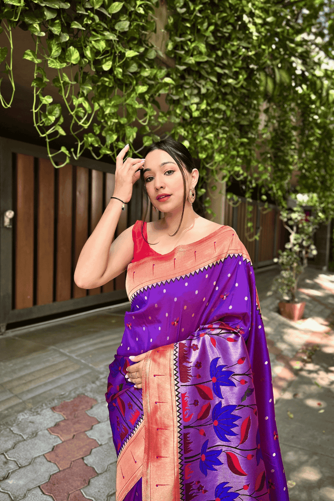 Ready-to-Wear Floral Printed Chiffon Saree – Glamwiz India