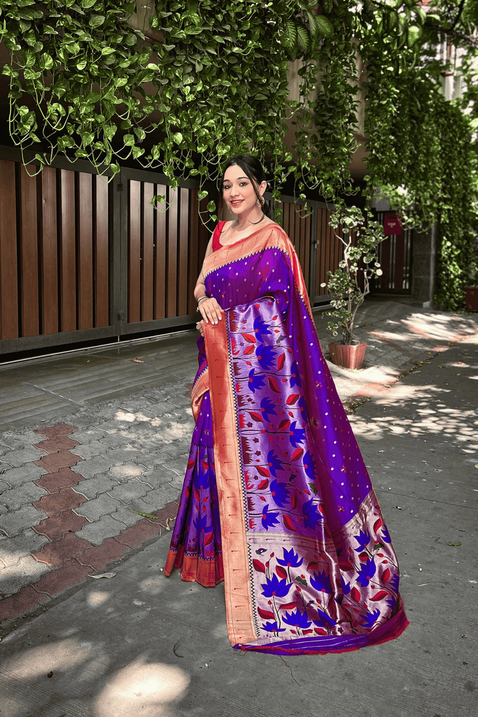 Ready to Wear Meenakari Paithani Saree - Glamwiz India