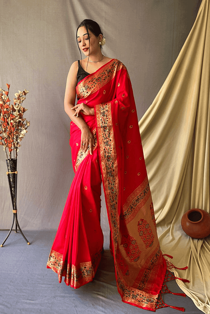 Ready to Wear Paithani Banarasi Silk Saree - Glamwiz India