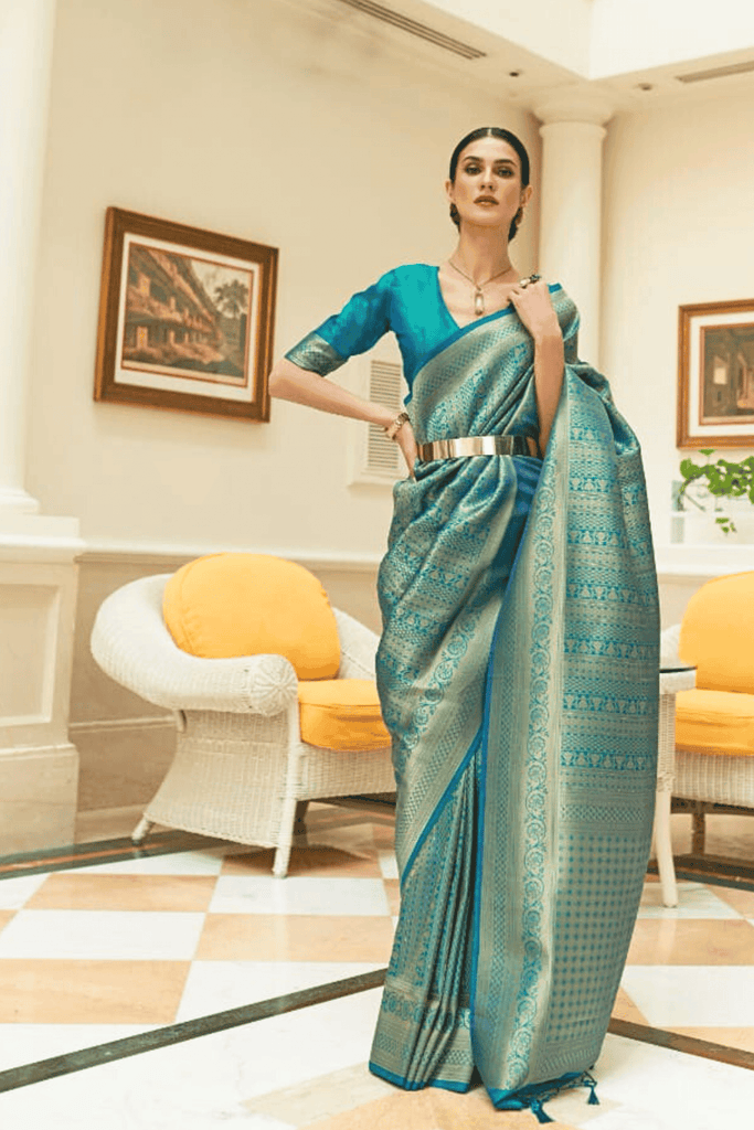 Ready to Wear Royal Kanjeevaram Silk Saree - Glamwiz India