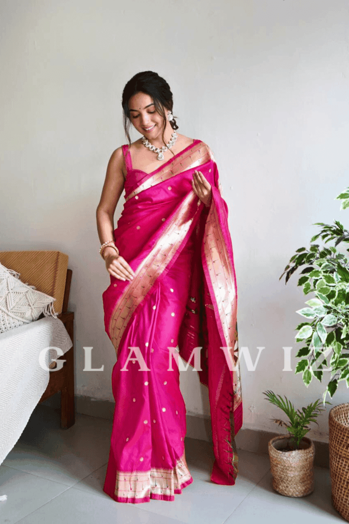 Ready to Wear Semi Paithani Saree - Glamwiz India