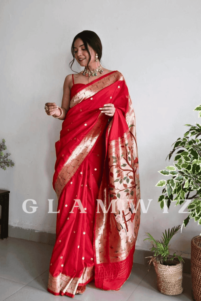 Ready to Wear Semi Paithani Saree - Glamwiz India