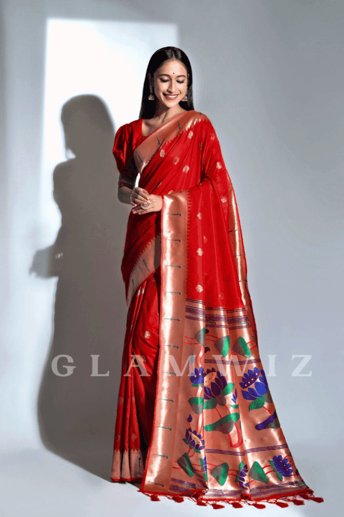 Ready to Wear Woven Semi Paithani Saree - Glamwiz India