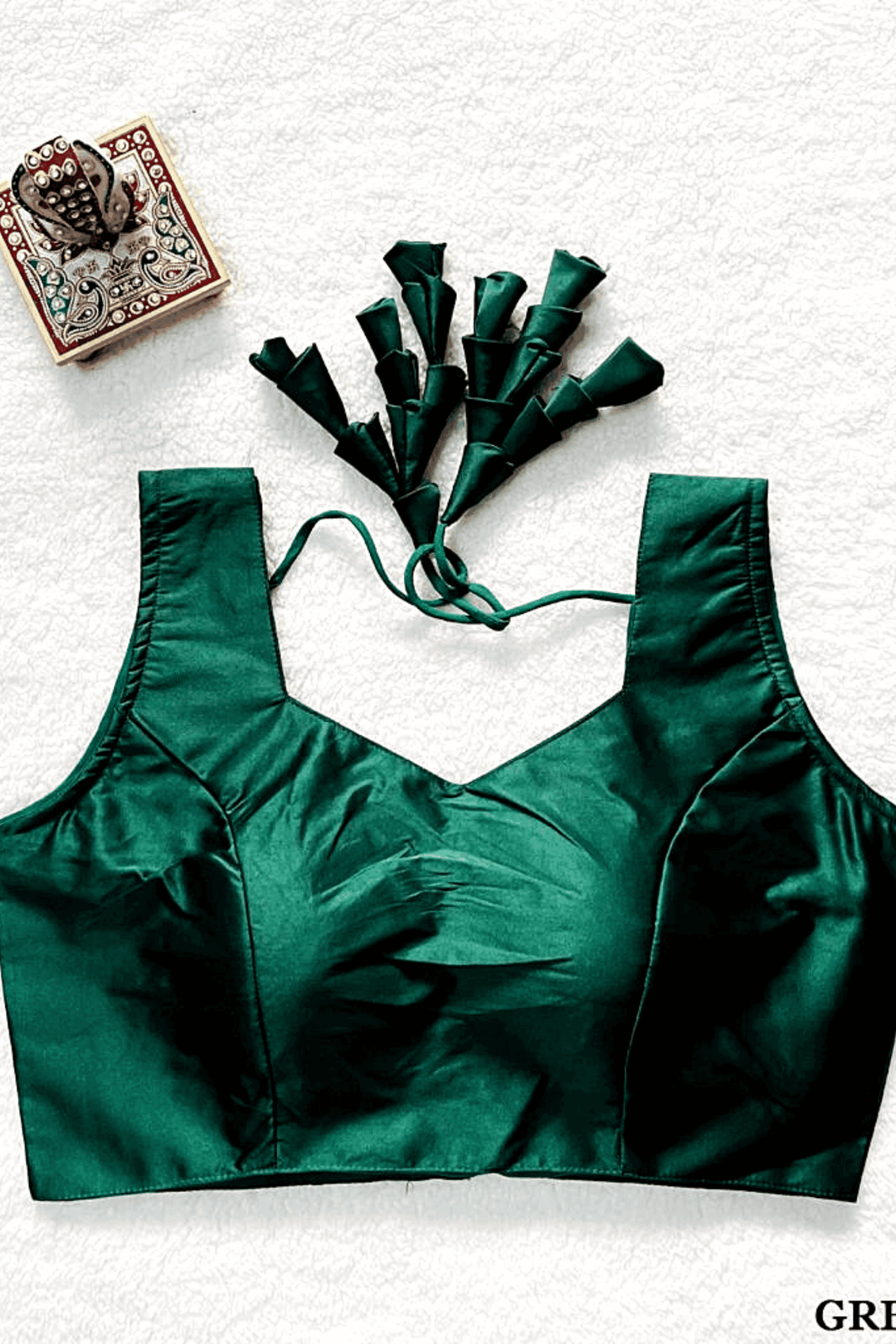 Readymade Plain Blouse with Tassels- Free Size - Glamwiz India