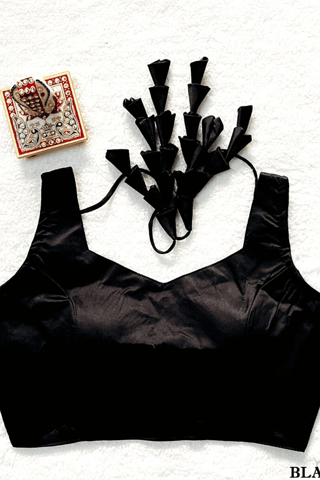 Readymade Plain Blouse with Tassels- Free Size - Glamwiz India