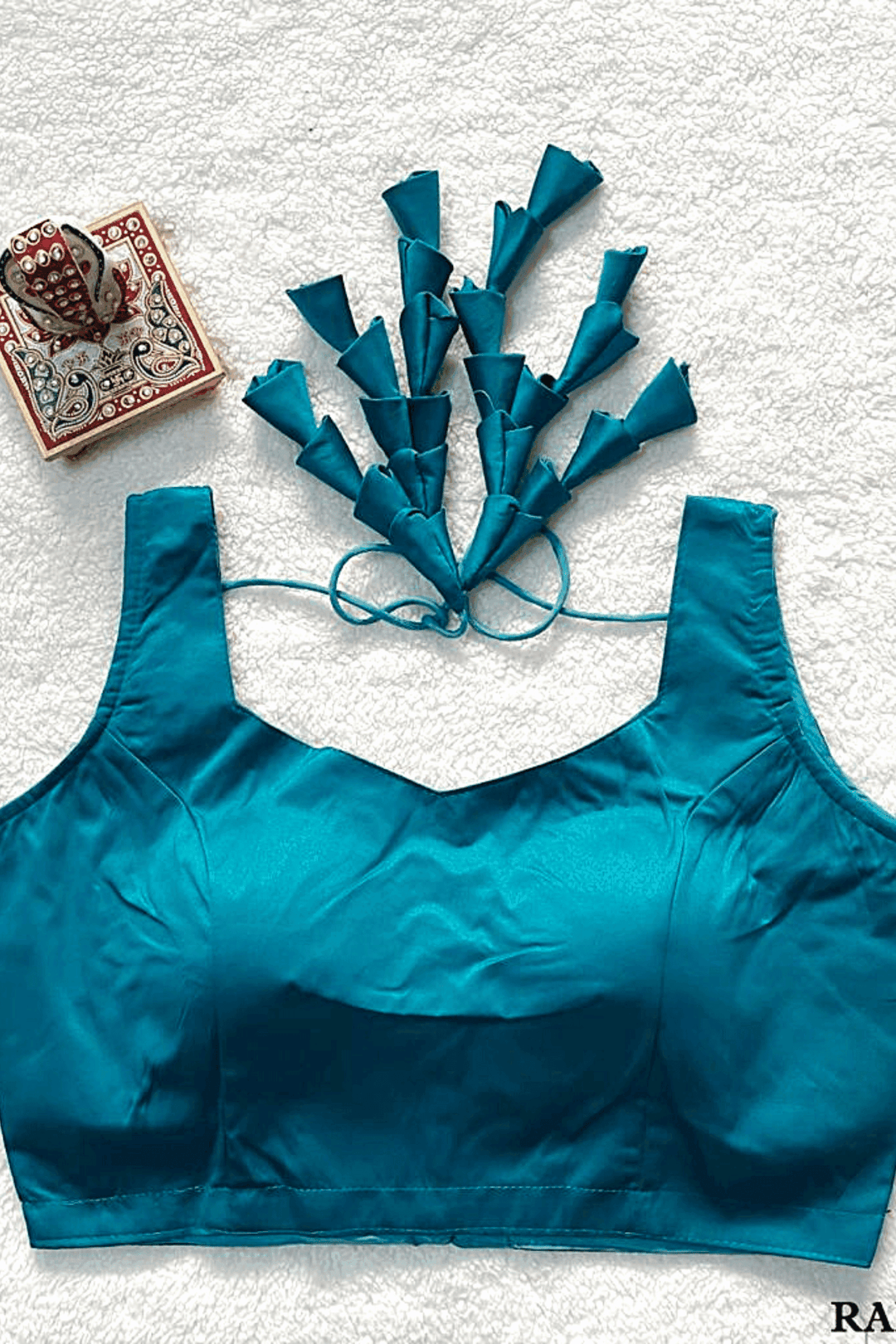 Readymade Plain Blouse with Tassels- Free Size - Glamwiz India