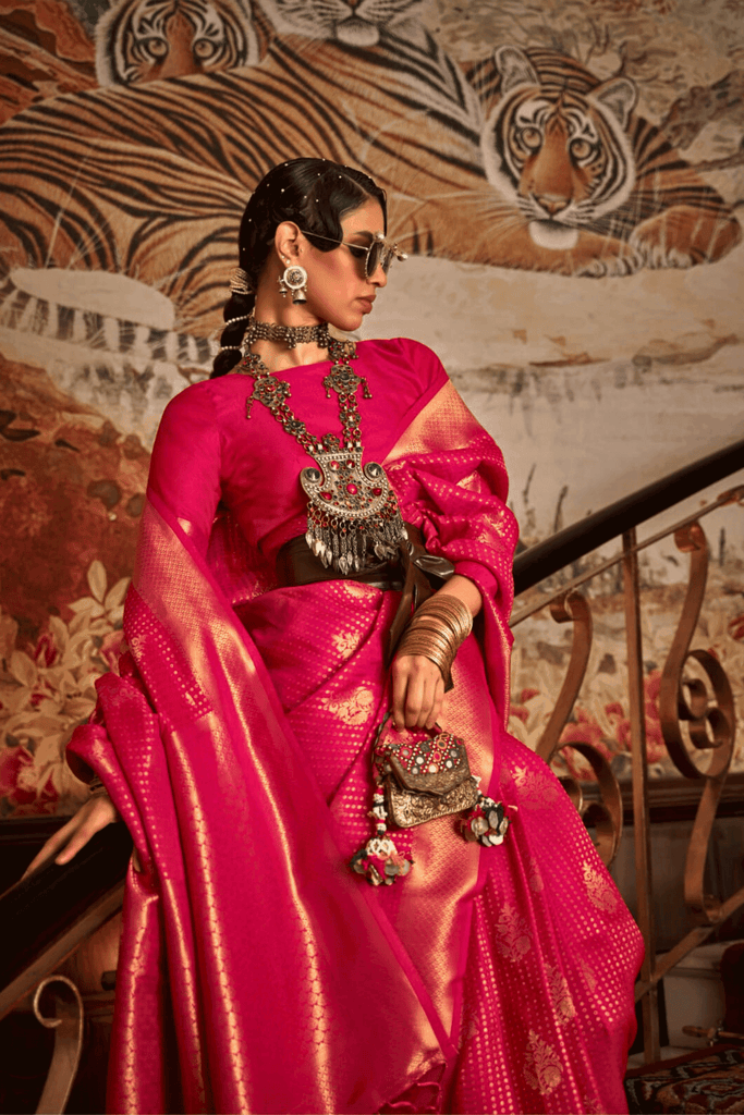 Silk Heritage | Dual Tone 1-Minute Banarasi Silk Saree - Glamwiz India