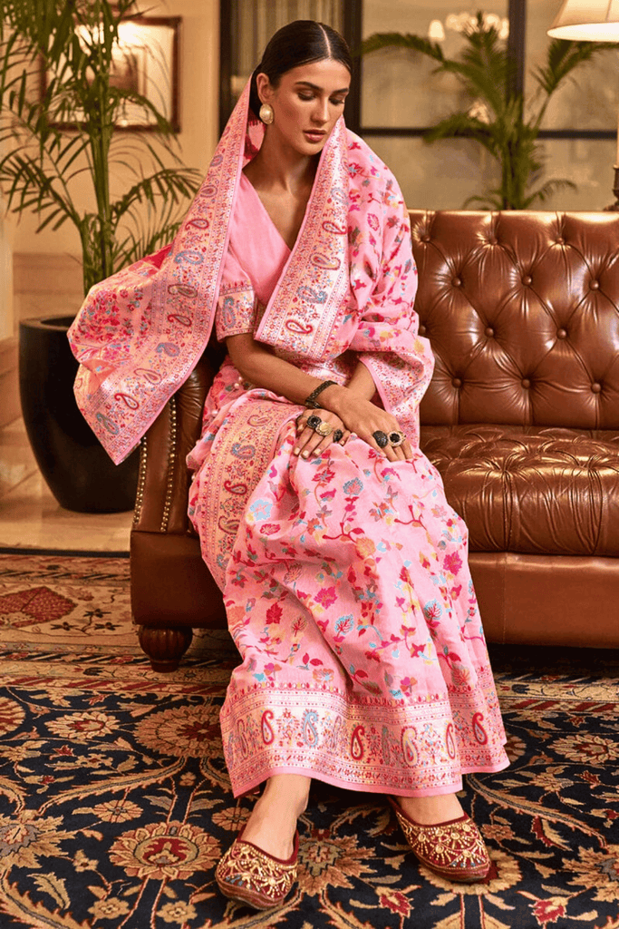 'The Grand' Ready to Wear Kashmiri Silk Saree - Glamwiz India