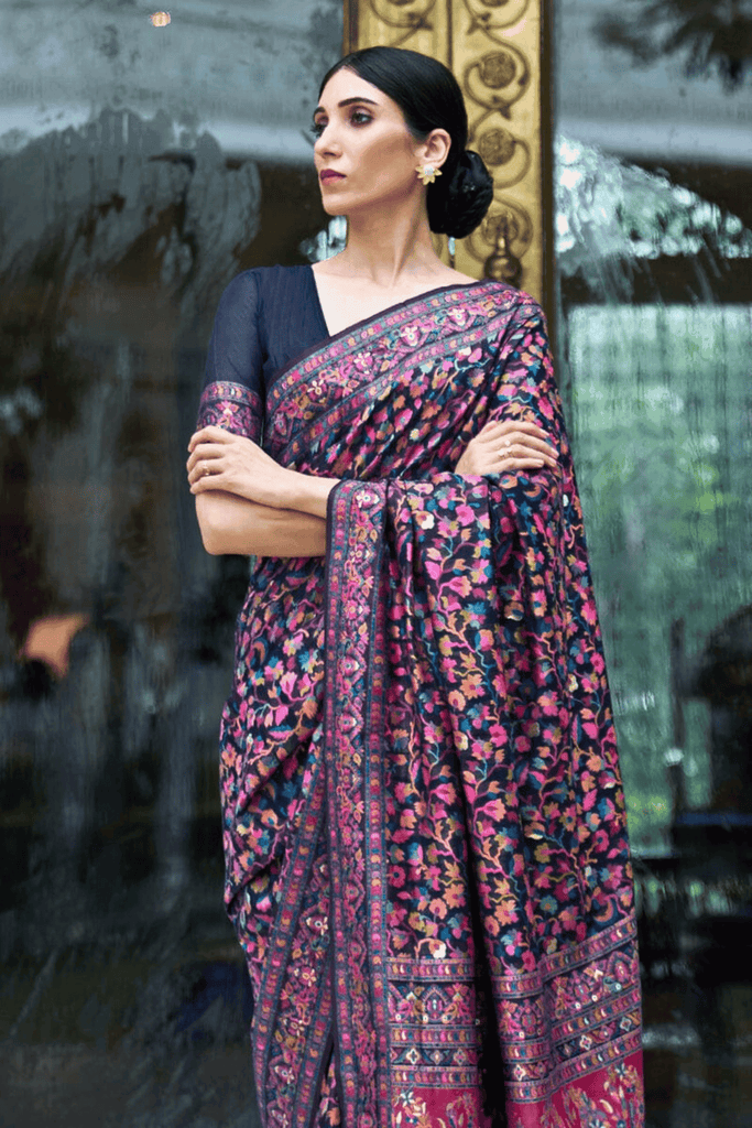'The Grand' Ready to Wear Kashmiri Silk Saree - Glamwiz India